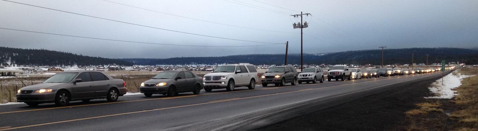 Highway 180 snowplay traffic